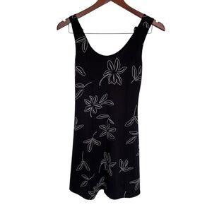 Vintage Gitane Floral Black mini Dress size medium